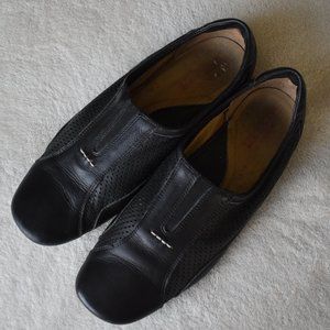 Sesto Meucci Square Toe Perforated Slip On Flat Loafer